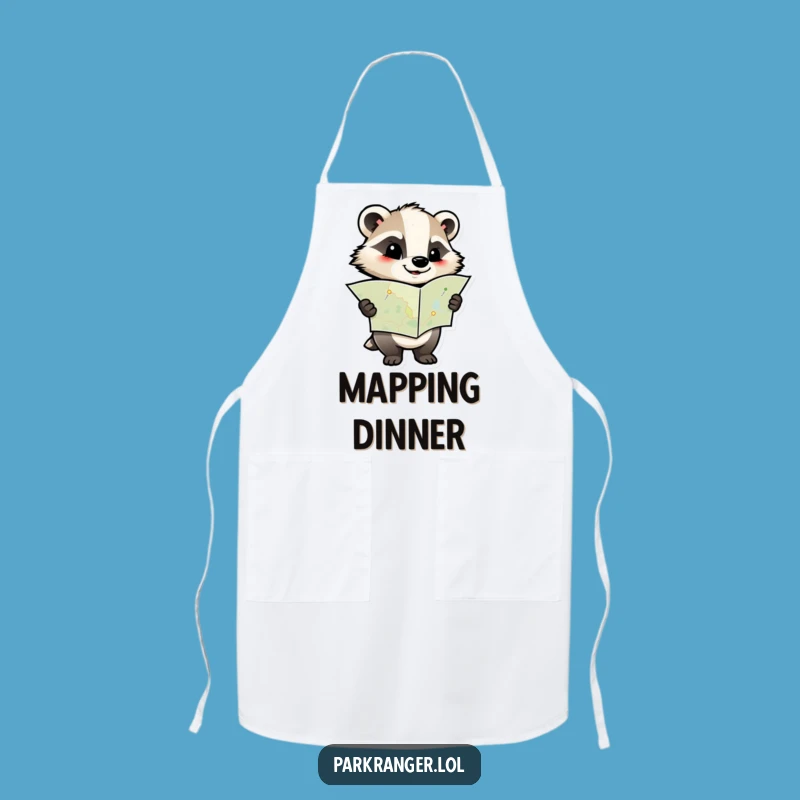 Funny Badger Map Apron: Cook with Determined Precision!