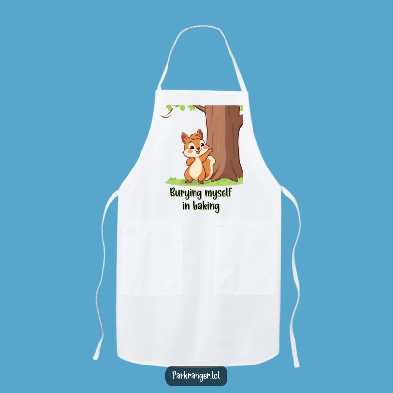 Funny Squirrel Pointing Apron: Forage with Fun, Great Kitchen Funny Gift