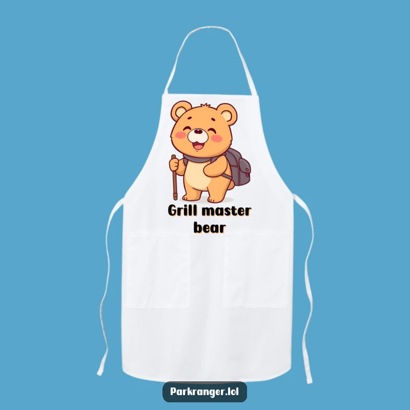 Funny Bear Adventurer Apron: Kitchen Walker Fun