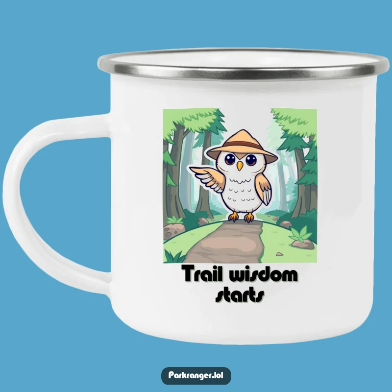 Funny Owl Ranger Camping Mug: Forest Adventure Cup