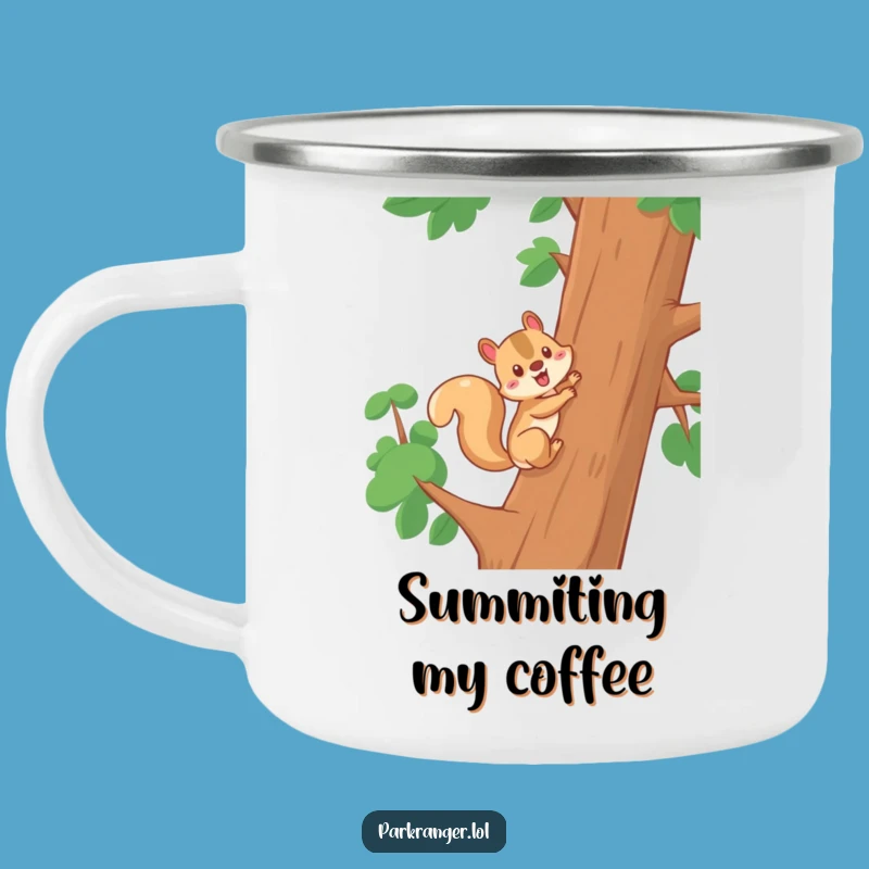 Funny Squirrel Climbing Camping Mug: Sip Your Brew with High Spirits!