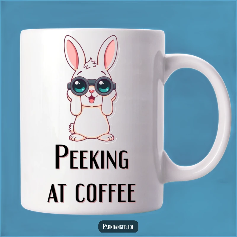 Funny Rabbit Binoculars Mug: Hilarious Gift for the Curious Observer!
