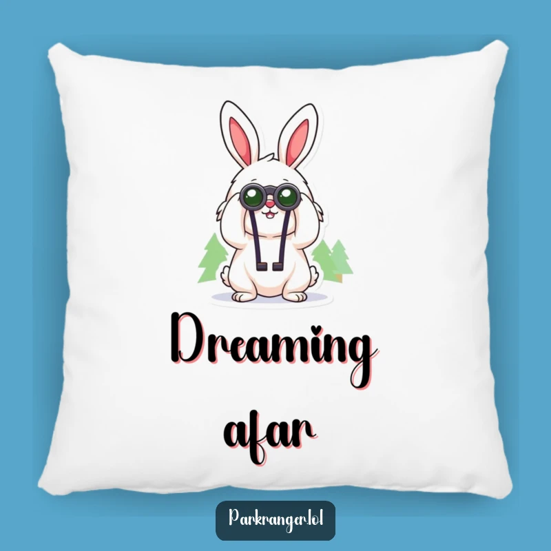 Funny Rabbit Explorer Pillow: Cozy Cheerful Gazer Comfort