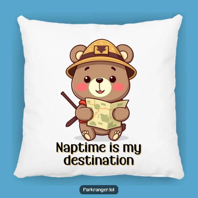 Funny Ranger Bear Pillow: Cozy Adventure Comfort, Perfect Gift