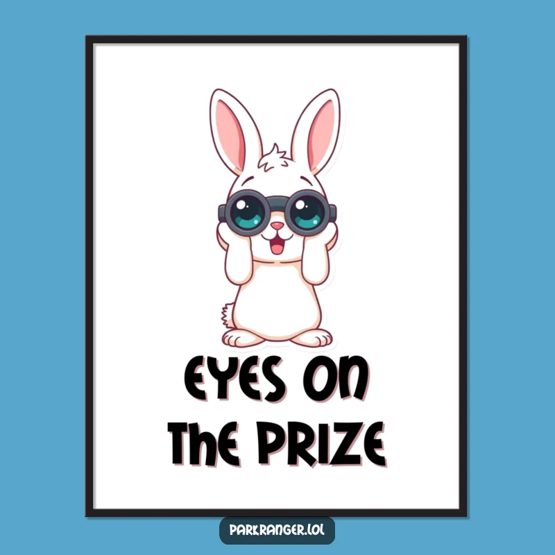 Funny Rabbit Binoculars Digital Art: Printable Decor for Curious Souls!