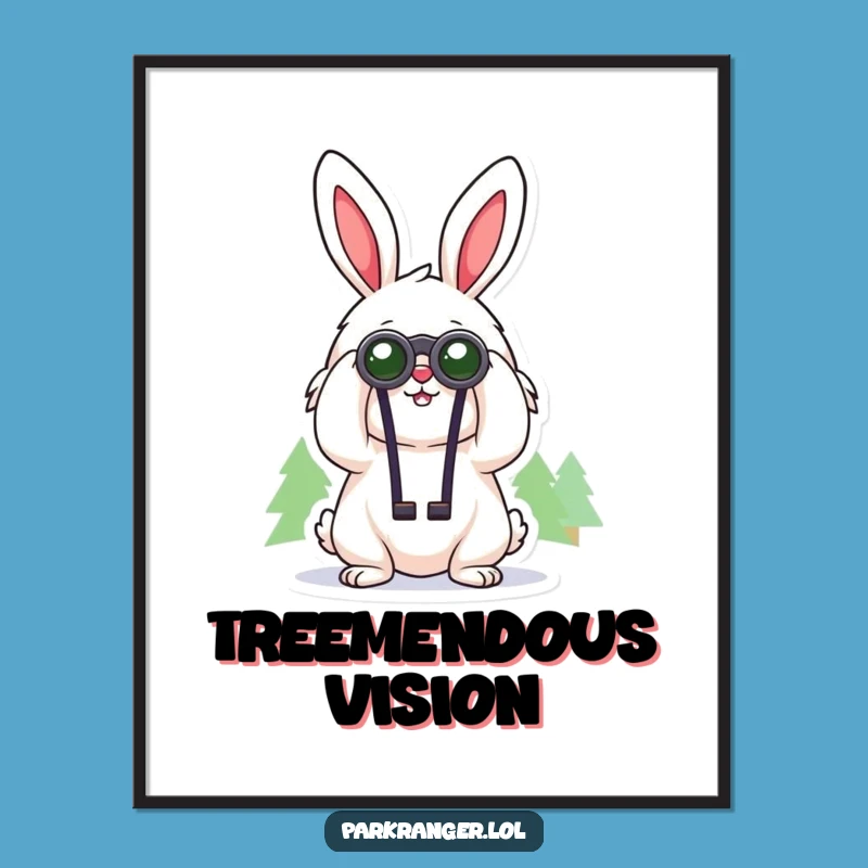 Funny Rabbit Explorer Digital Art: Cheerful Gazer Print