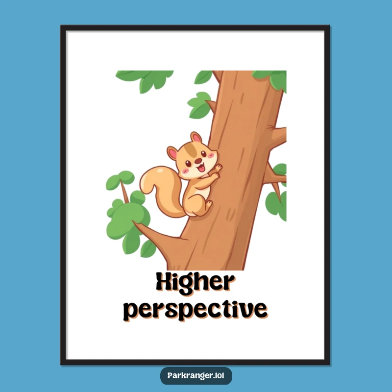 Funny Squirrel Climbing Digital Art: Printable Decor for Energetic Homes!