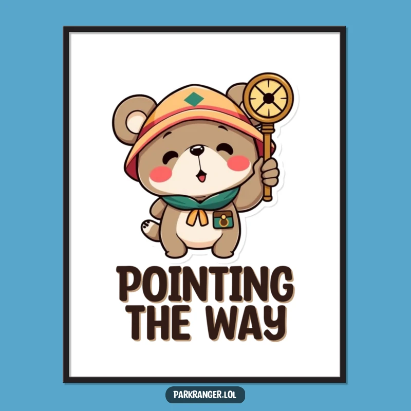 Funny Scout Bear Digital Art: Hilarious Printable Decor for Adventurous Souls!