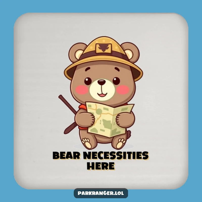 Funny Ranger Bear Coaster: Adventure Protection, Perfect Funny Gift