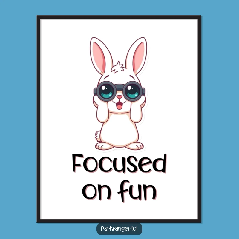Funny Rabbit Binoculars Poster: Hilarious Wall Art for Curious Minds!