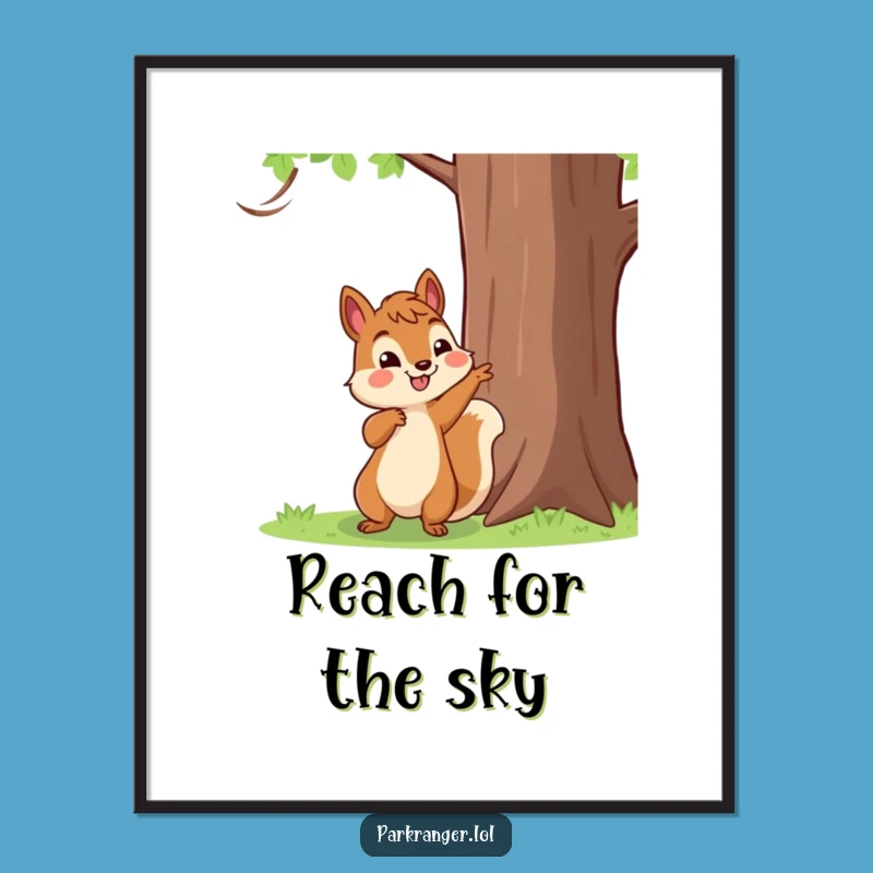 Funny Squirrel Pointing Poster: Discovery Art, Hilarious Nature Funny Gift