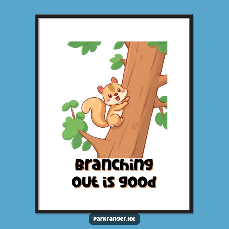 Funny Free Printable Wall Art: Squirrel Tree Climb Decor - Downloadable!