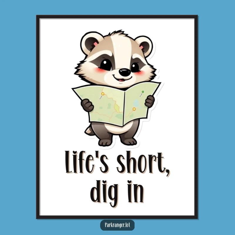 Funny Free Printable Wall Art: Badger Map Adventure Decor - Downloadable!