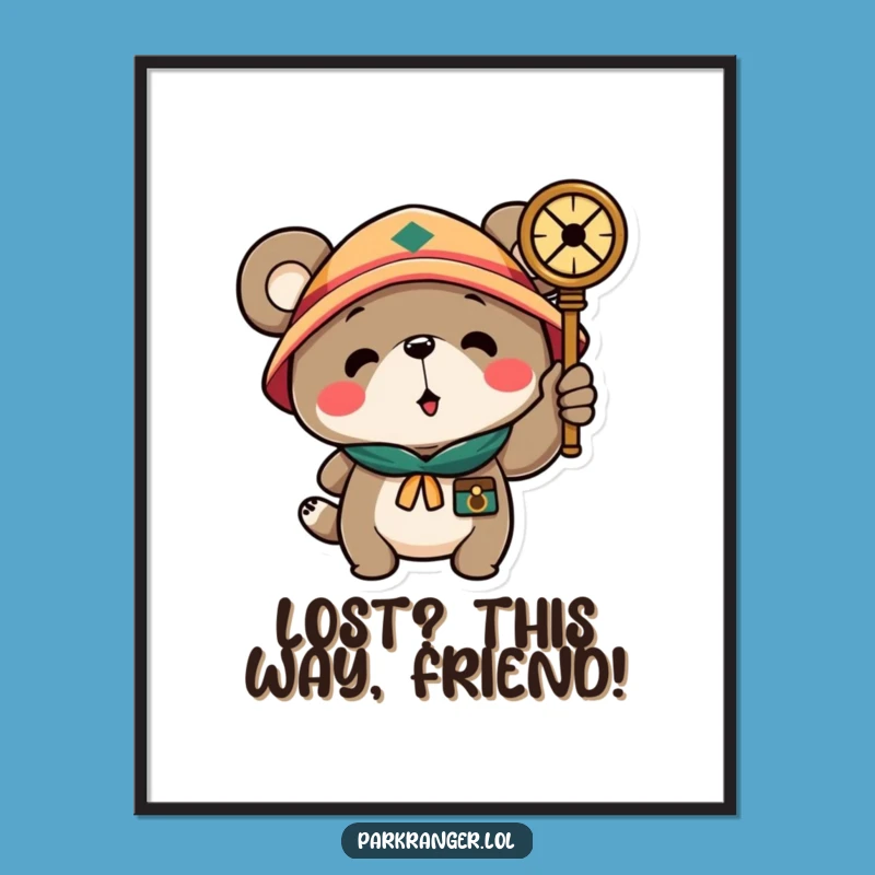 Funny Free Printable Wall Art: Scout Bear Compass Art - Downloadable Decor!