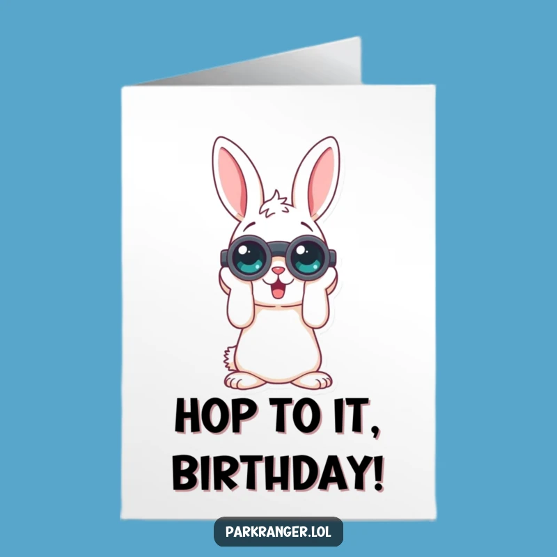 Free Printable Birthday Card: Rabbit Spots Fun Ahead - Downloadable!