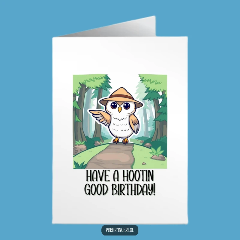 Free Printable Birthday Card: Owl Ranger Adventure, Cute Nature Greeting