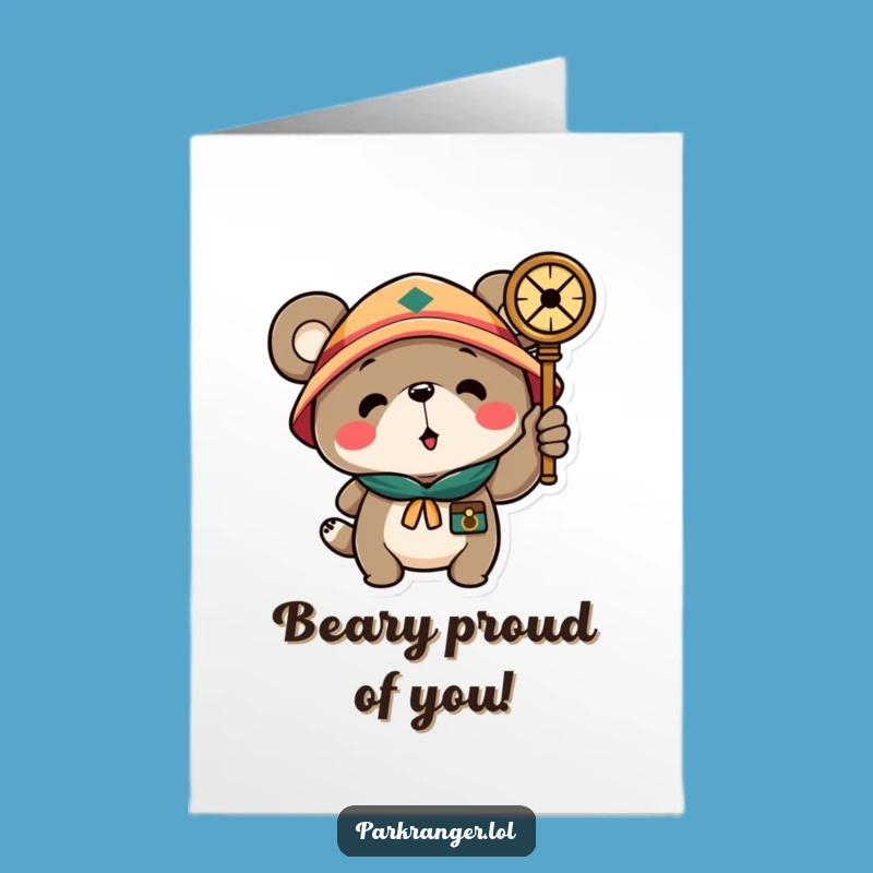 Free Printable Congrats Card: Scout Bear Guides Your Success - Downloadable!