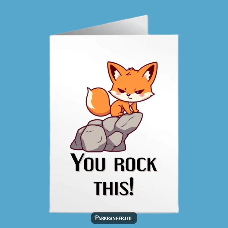 Free Printable Fox Congratulations Card: Funny Climbing Fox Downloadable Gift for Success