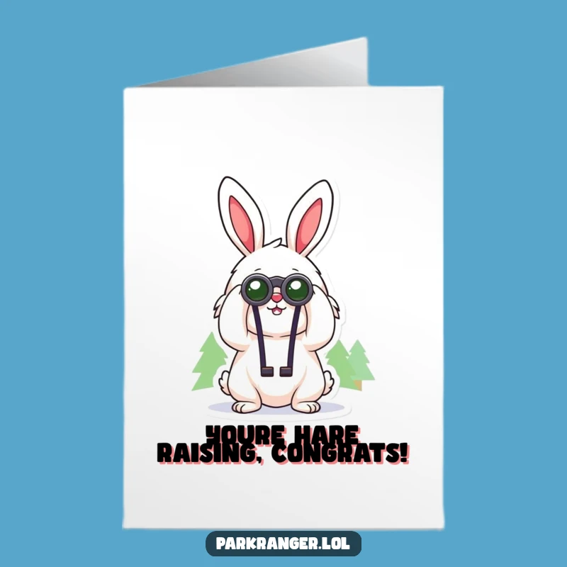 Free Printable Congrats Card: Rabbit Explorer, Far-Sighted Success Greeting