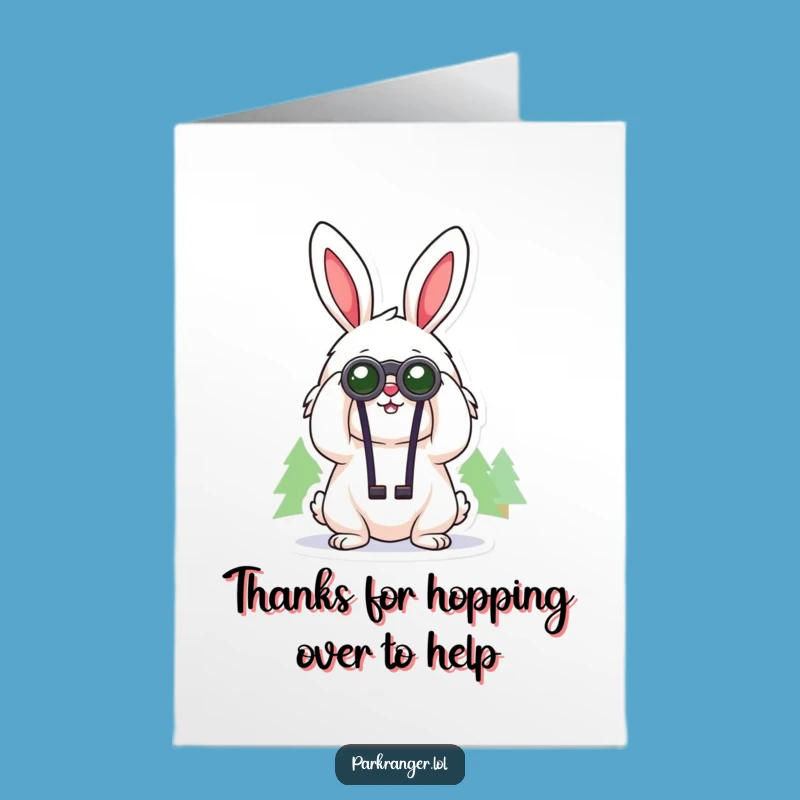 Free Printable Thank You Card: Rabbit Explorer, Grateful Gaze Greeting