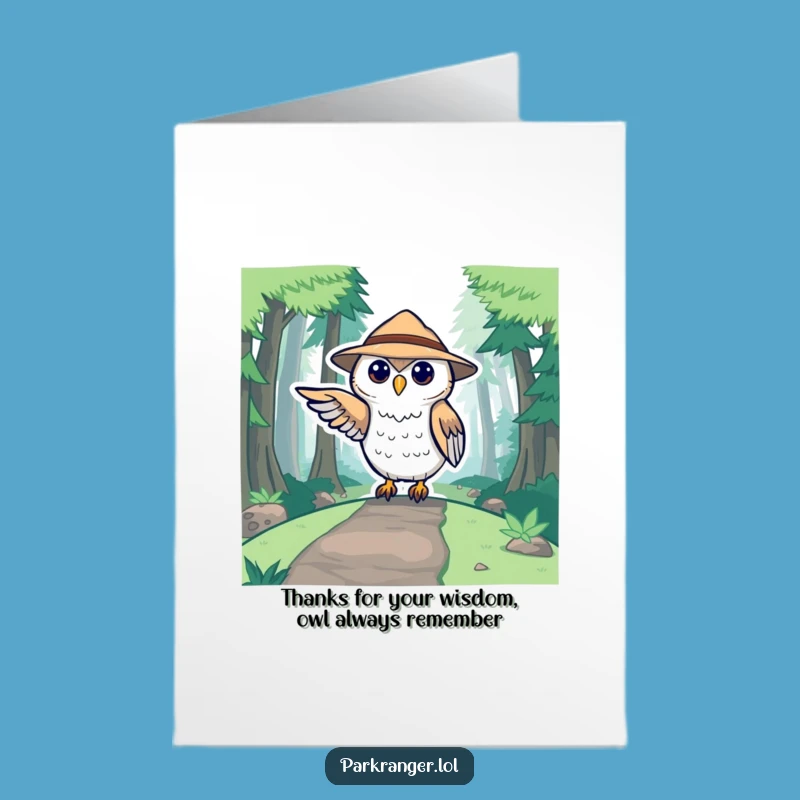 Free Printable Thank You Card: Owl Ranger Guidance, Grateful Forest Greeting