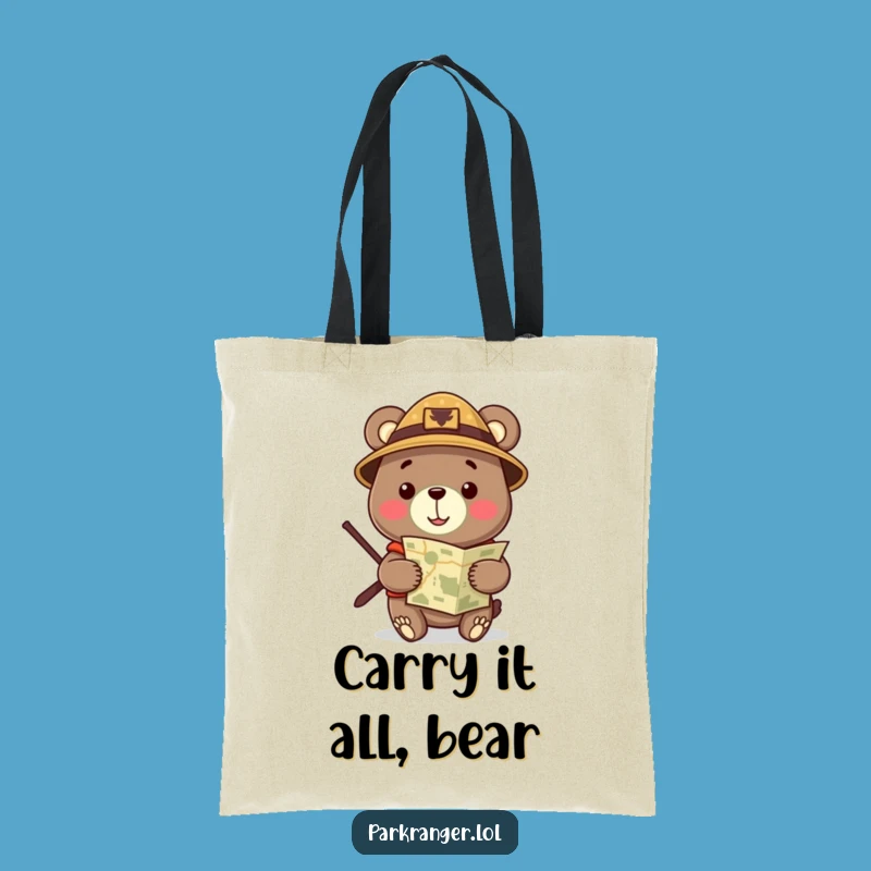 Funny Ranger Bear Tote Bag: Carry Your Map, Perfect Funny Gift