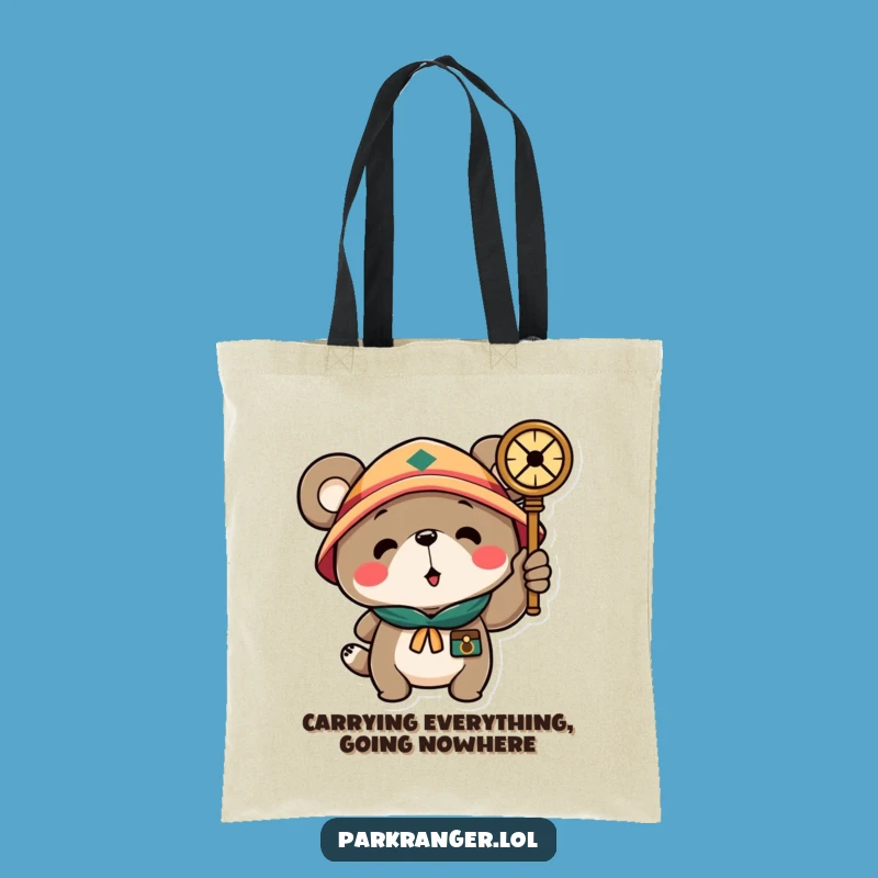 Funny Scout Bear Tote Bag: Carry Your Humor on Hilarious Outdoor Errands!