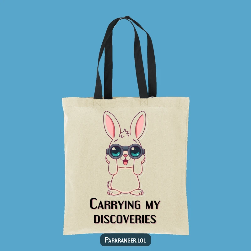 Funny Rabbit Binoculars Tote Bag: Carry Your Curiosity in Style!