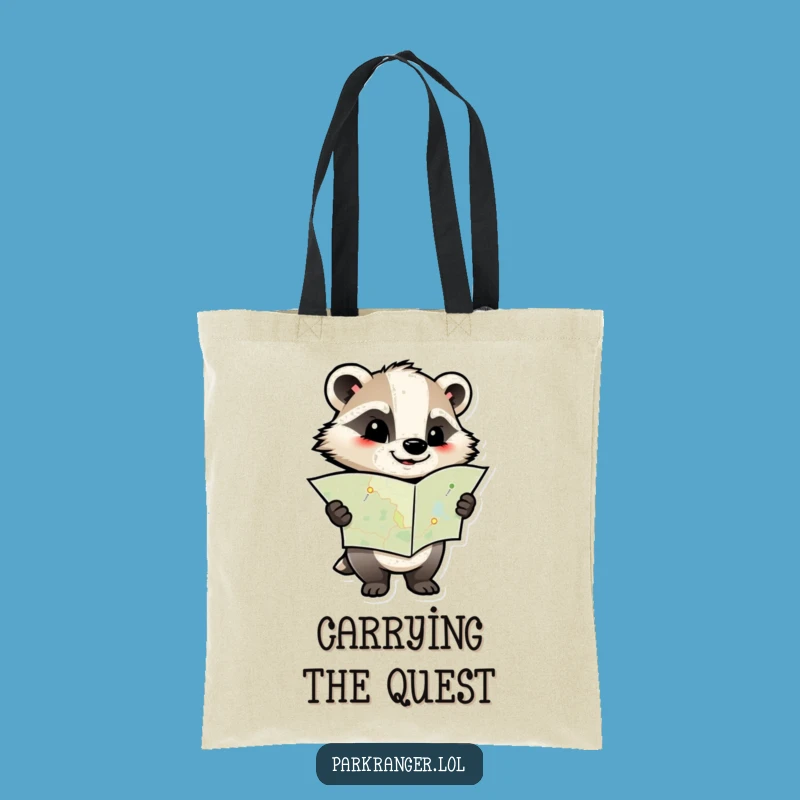 Funny Badger Map Tote Bag: Carry Your Plans with Woodland Humor!